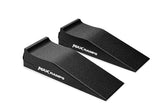 A pair of black textured MAX RAMPS ramp with a white logo, shown at an angle on a plain white background.