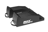 Two black MAX Ramps vehicle ramps with white logo branding, shown on a clean white background.