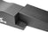 Close-up of the interlocking design of a black textured two-piece ramp with a white MaxRamps logo on a white background.