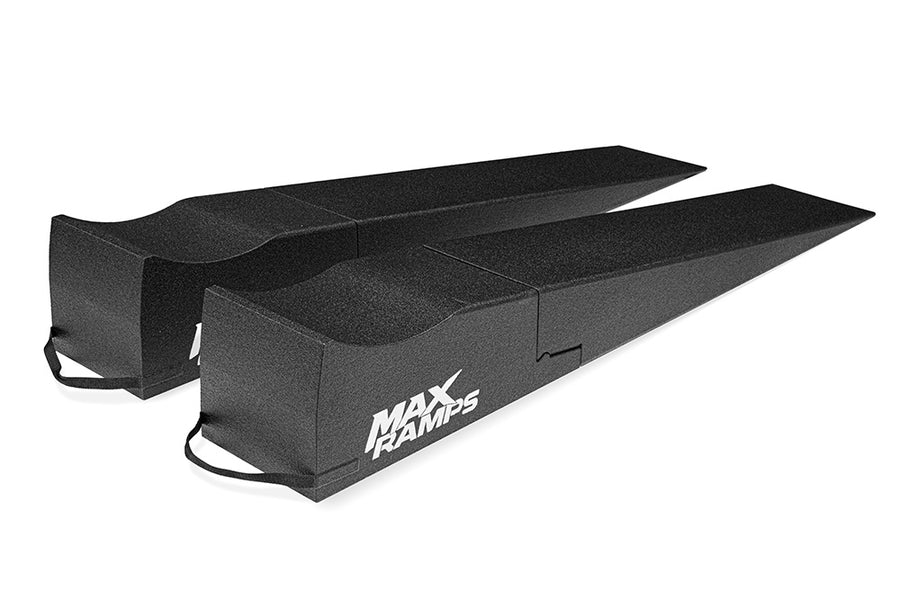 Two black foam ramps with white MAX RAMPS branding, shown on a clean white background.