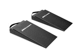 A pair of black textured MAX RAMPS ramp with a white logo, shown at an angle on a plain white background.