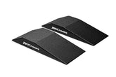 Two black MAXRamps vehicle display ramps with white branding, shown on a clean white background.