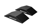 A pair of black textured MAX RAMPS ramp with a white logo, shown at an angle on a plain white background.