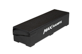 A black rectangular step with textured surface and the white text 'MAXRAMPS' printed on the side, shown on a plain white background.