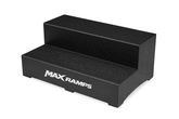 A black two-step ramp with a textured surface and the brand name 'MAXRAMPS' printed in white on the front step, set against a plain white background.