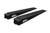 Two black incline ramps with white MaxRamps logo on the side on a white background.