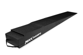 A black textured MAX RAMPS wheel ramp with a white logo, shown at an angle on a plain white background.