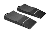A pair of black textured MAX RAMPS ramp with a white logo, shown at an angle on a plain white background.